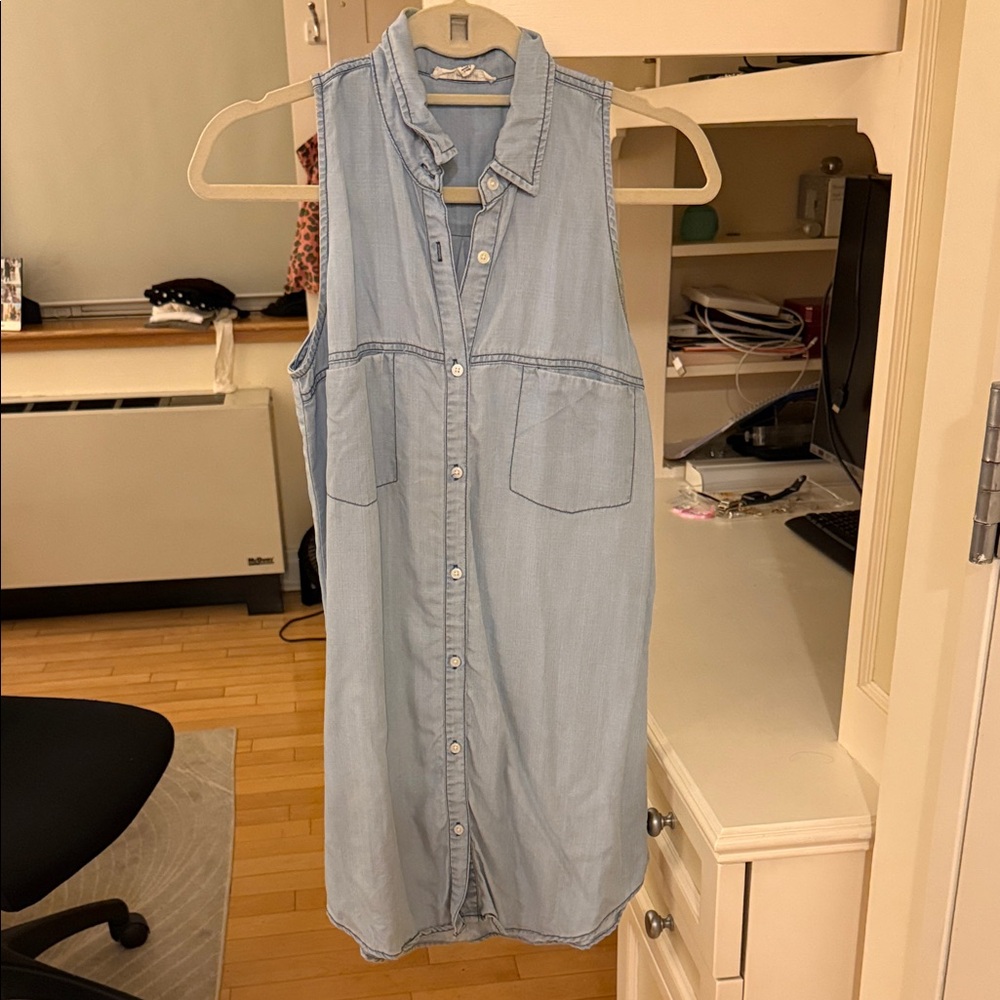 BB Dakota Light Blue Denim Midi Shirt Dress